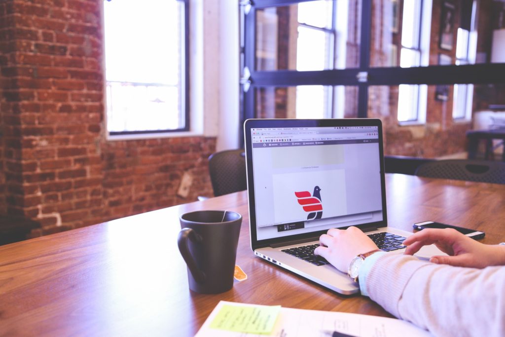 Person working on a laptop