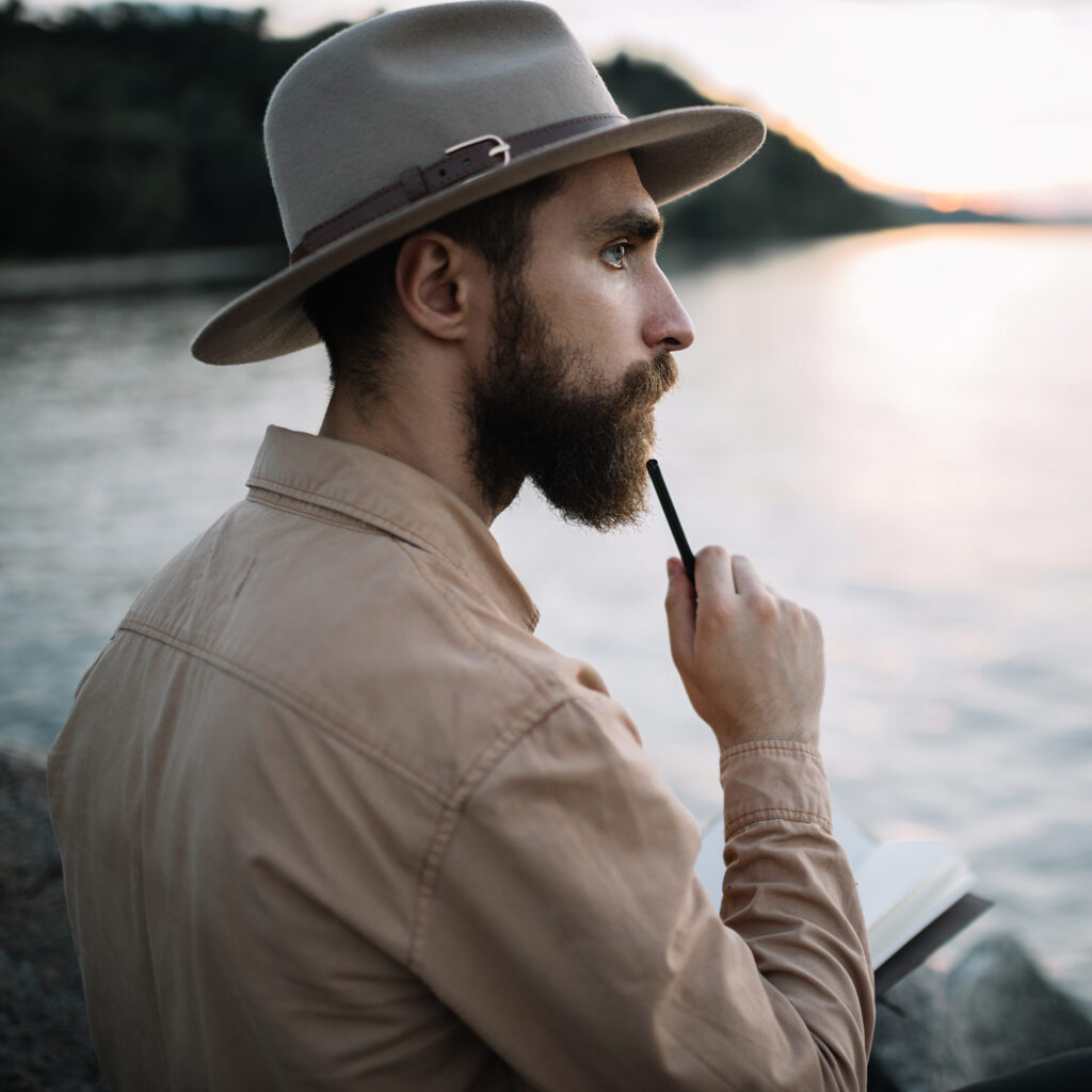 Man looking at sea