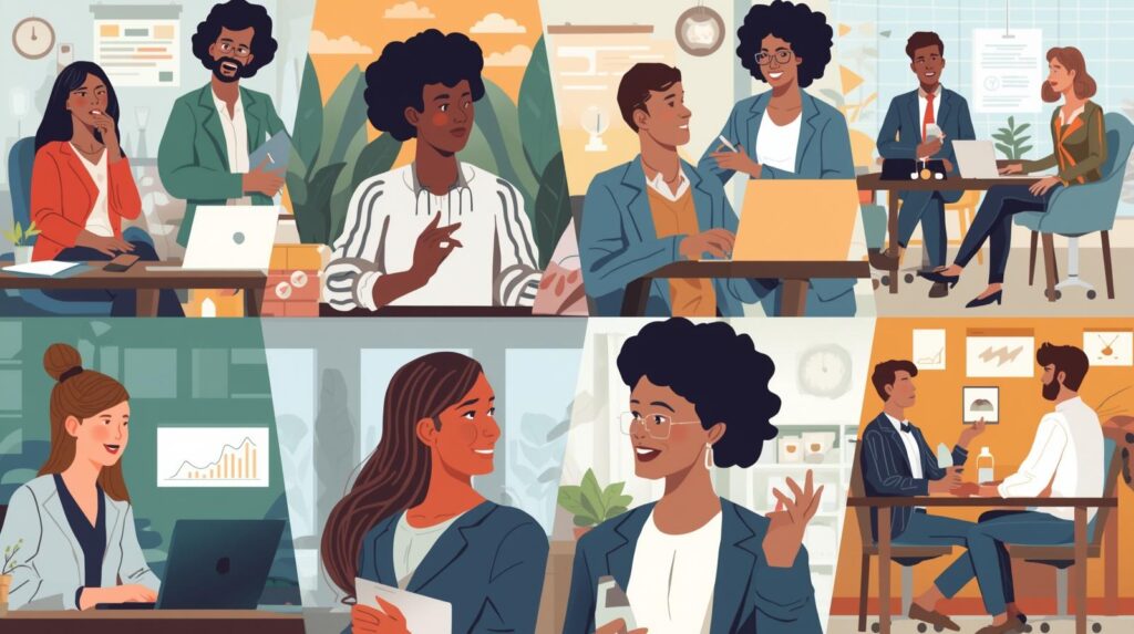 Illustration of businesspeople